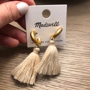 Madewell tassel earrings ivory and gold